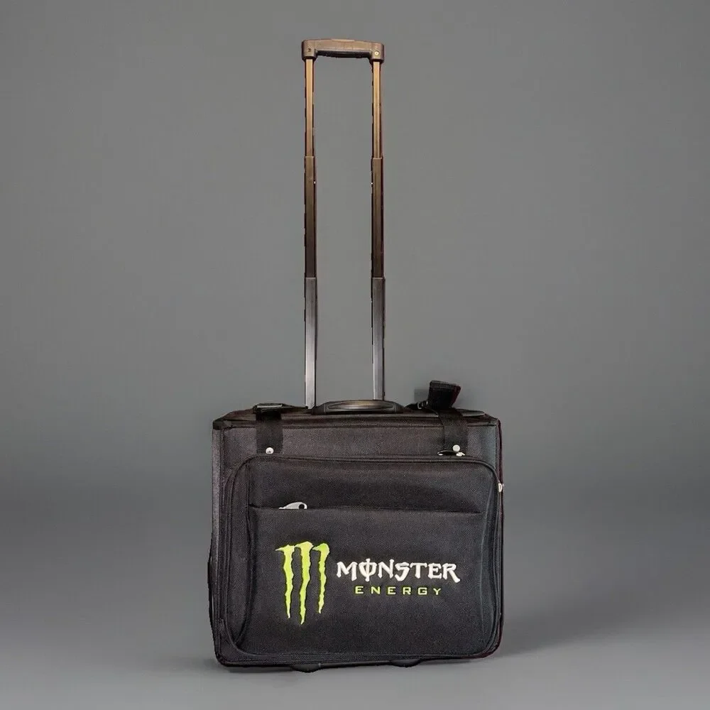 Monster Energy Rolling Organizer Equipment Bag Promo Telescoping Handle 17”